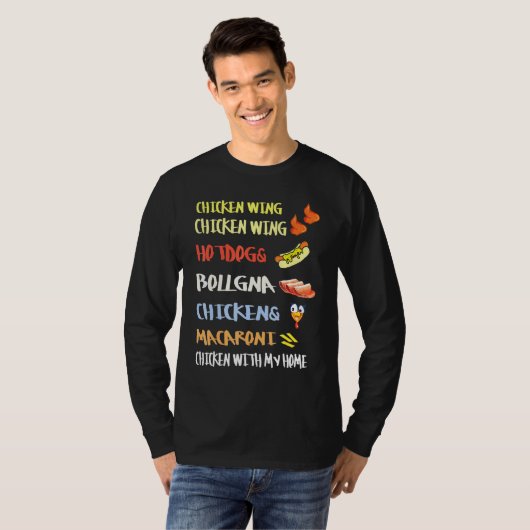 T-shirt Poulet Aile Poulet Aile Hotdog Et Bologne Enfants (Devant entier)