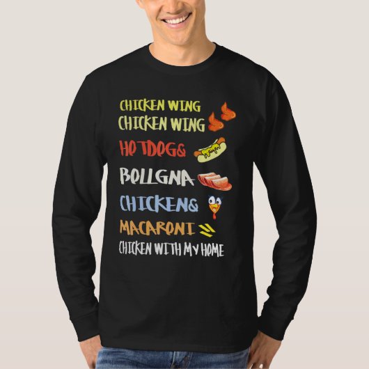 T-shirt Poulet Aile Poulet Aile Hotdog Et Bologne Enfants (Devant)