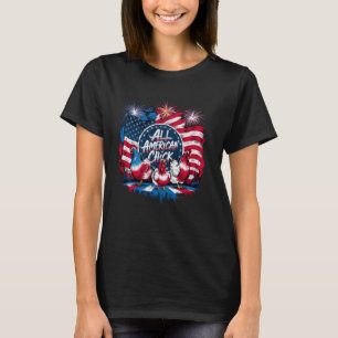 T-shirt Poulet Américain Rétro 4 Juillet Patriotique USA C