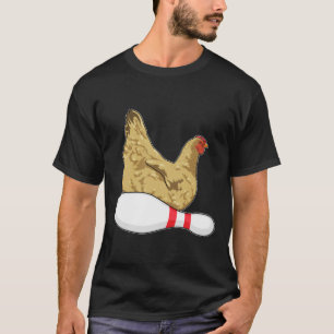 T-shirt Poulet au Bowling avec épingle de Bowling