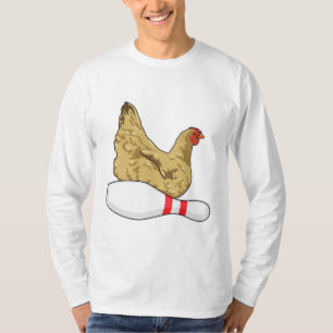T-shirt Poulet au Bowling avec épingle de Bowling
