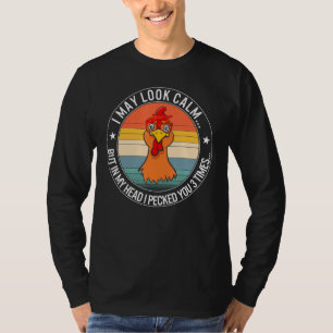 T-shirt Poulet avait l'air calme Floral Femmes Cowgirl Pay