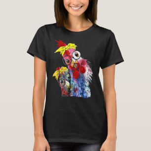 T-shirt Poulet Avec Bandana Et Lunettes Mignonnes