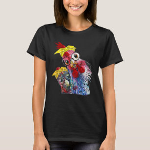 T-shirt Poulet Avec Bandana Et Lunettes Mignonnes