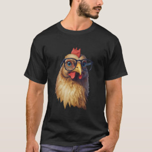 T-shirt Poulet Avec Lunettes Cute Amateur De Volailles Att