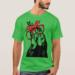 T-shirt Poulet Avec Lunettes De Bandana Poulet Maman Poule