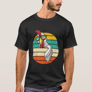 T-shirt Poulet avec lunettes de soleil éleveur de volaille