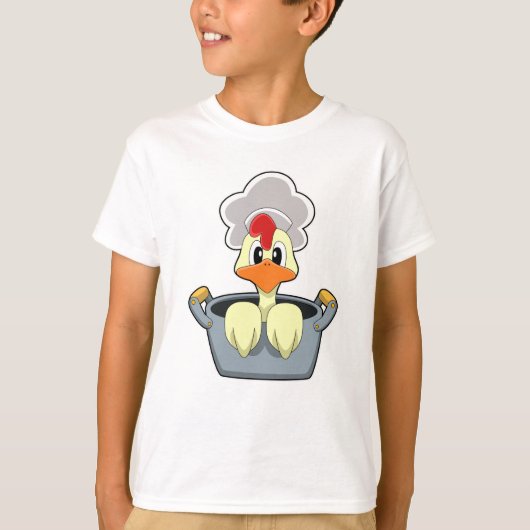 T-shirt Poulet avec pot à Cuisine (Devant)