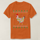 T-shirt Poulet blanc Vilain Noël Poulet Père Noël Noël (Design devant)