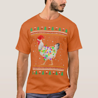T-shirt Poulet blanc Vilain Noël Poulet Père Noël Noël