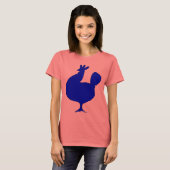 T-shirt Poulet bleu rétro (Devant entier)