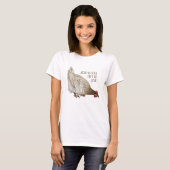 T-shirt Poulet Brown et blanc avec le texte "Zéro nuque" (Devant entier)
