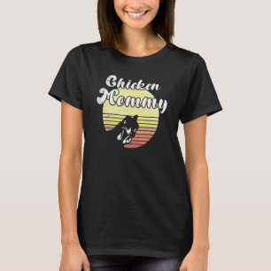 T-shirt Poulet Cheeky Retro Coucher de soleil Poulets mama