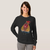 T-shirt Poulet Cheveux Avec Un Coq D'Attitude (Devant entier)