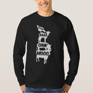 T-shirt Poulet Cochon Mouton Vache Pile Animal De Ferme So