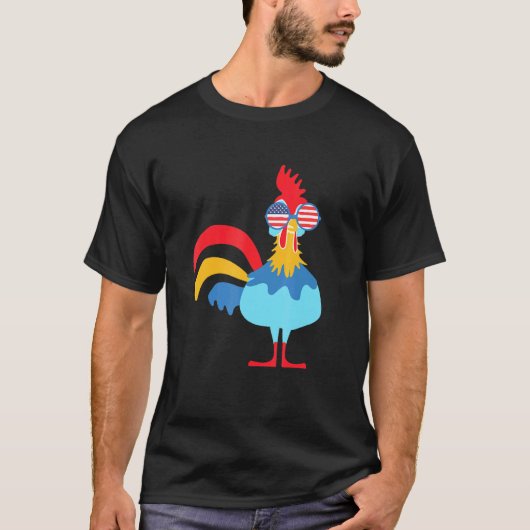 T-shirt Poulet Coloré Drôle (Devant)