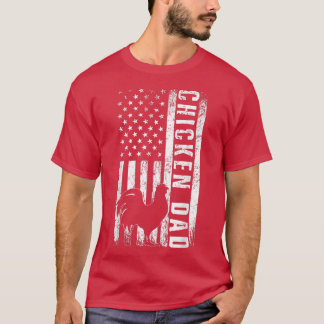 T-shirt Poulet DAD Drapeau Américain Poultry Farmer Papa F