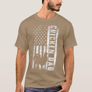 T-shirt Poulet DAD Drapeau Américain Poultry Farmer Papa F