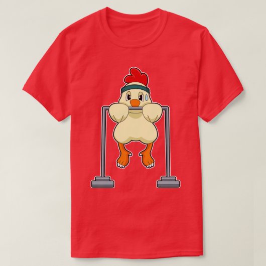 T-shirt Poulet dans les pousses de conditionnement physiqu (Design devant)