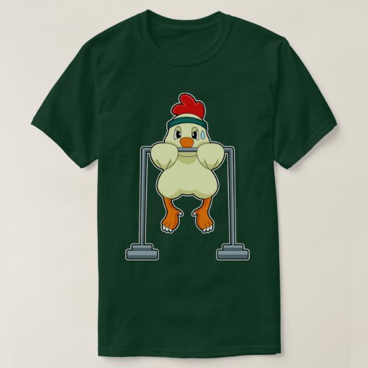 T-shirt Poulet dans les pousses de conditionnement physiqu (Design devant)