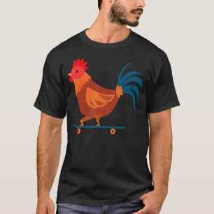 T-shirt Poulet de Coq Patinage de ferme Volaille planche à