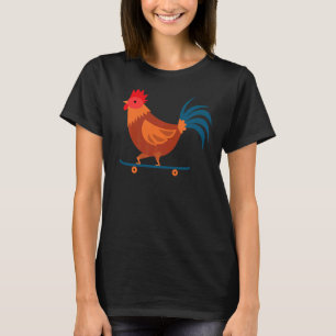 T-shirt Poulet de Coq Patinage de ferme Volaille planche à