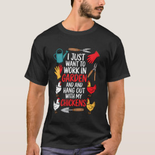 T-shirt Poulet de jardinage drôle amateur de jardin jardin