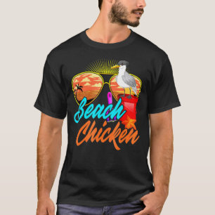 T-shirt Poulet de la plage aux mouettes Animal