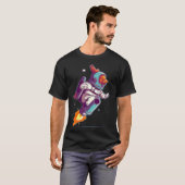 T-shirt Poulet de l'espace avec combinaison spatiale (Devant entier)