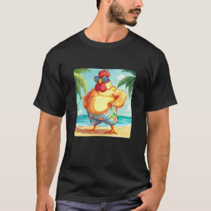 T-shirt Poulet de maillot de bain avec lunettes de soleil