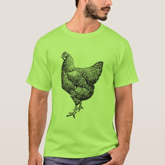T-shirt Poulet de roche Plymouth Barred classique Hen (Devant)