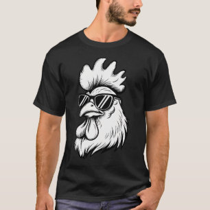 T-shirt Poulet Drôle Avec Des Lunettes De Soleil Animaux D