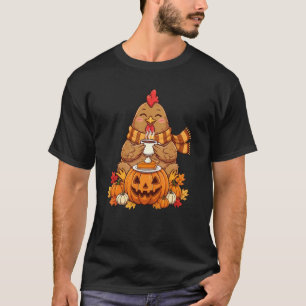 T-shirt Poulet Drôle Café Automne Action de Grâce Femmes