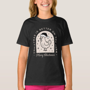 T-shirt Poulet drôle de Noël ferme jeux de mots capricieux