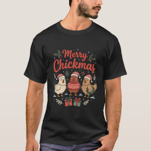 T-shirt Poulet drôle de Noël Joyeux Chickmas