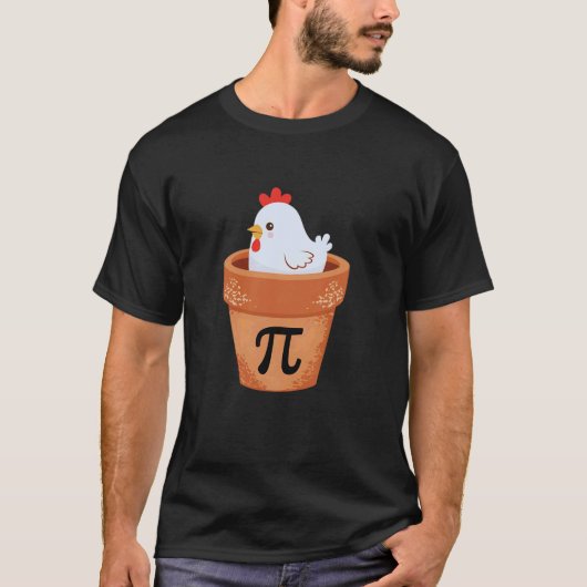 T-shirt Poulet Drôle Pot Pi 3.14 Mathématiques Science Sym (Devant)