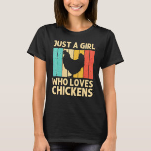 T-shirt Poulet Drôle Pour Les Filles Agriculteur Poulet Fe