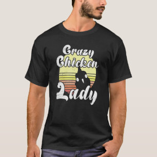 T-shirt Poulet effronté Rétro Coucher de soleil Dame poule