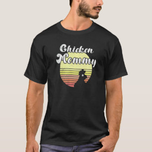 T-shirt Poulet effronté Sunset Retro Poulet Maman Coq