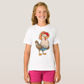 T-shirt Poulet en fermier avec Casquette (Devant entier)