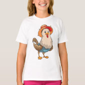 T-shirt Poulet en fermier avec Casquette (Devant)
