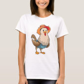 T-shirt Poulet en fermier avec Casquette (Devant)