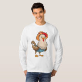 T-shirt Poulet en fermier avec Casquette (Devant entier)