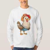 T-shirt Poulet en fermier avec Casquette (Devant)