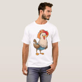 T-shirt Poulet en fermier avec Casquette (Devant entier)