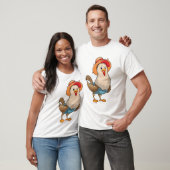 T-shirt Poulet en fermier avec Casquette (Unisexe)