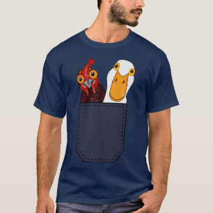 T-shirt Poulet et canard mignon dans une poche