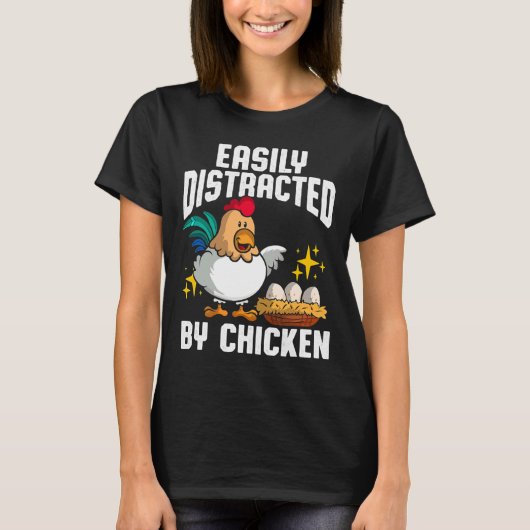 T-shirt Poulet facilement distrait (Devant)