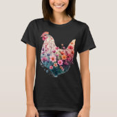 T-shirt Poulet Floral Art Graphiste Agritourisme Poulets C (Devant)
