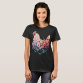 T-shirt Poulet Floral Art Graphiste Agritourisme Poulets C (Devant entier)